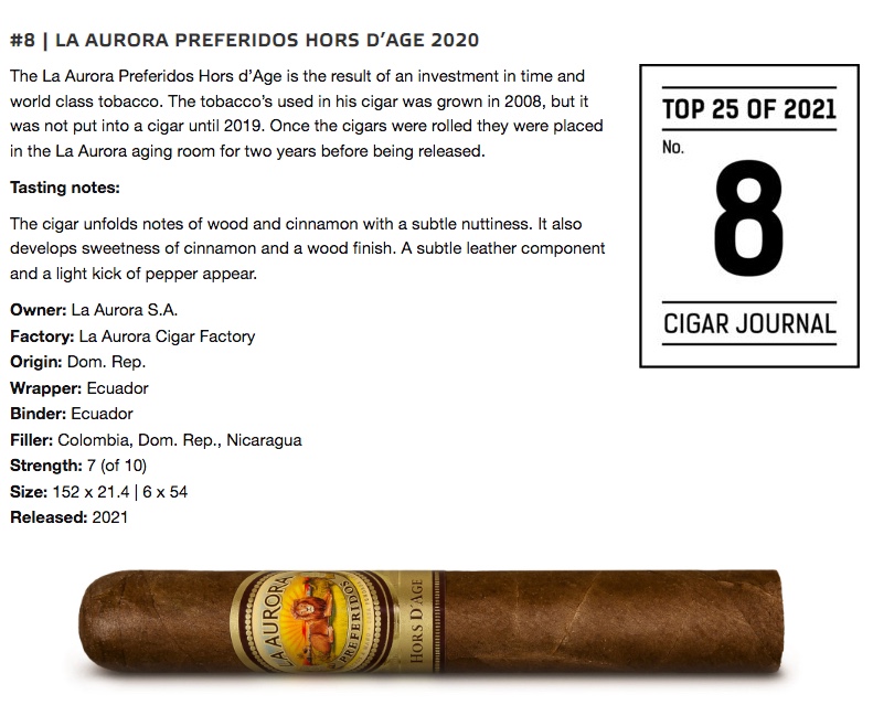Hors d'Age en Cigar Journal